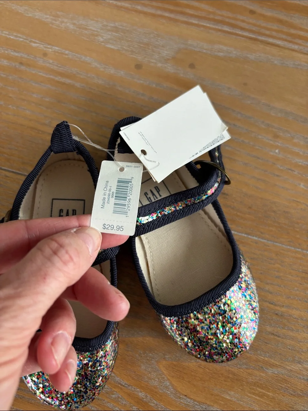GAP Kids Navy Mary Jane Shoes with Multicolor Glitter